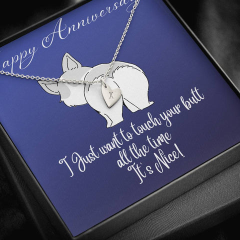 Heart Shaped Anniversary Necklace With Personalized Hand -Stamped Letters