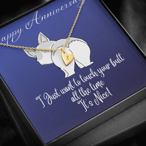 Heart Shaped Anniversary Necklace With Personalized Hand -Stamped Letters
