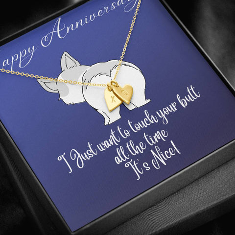 Heart Shaped Anniversary Necklace With Personalized Hand -Stamped Letters